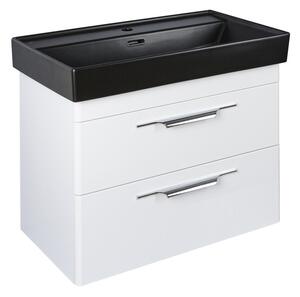 TMP LUX 60 fali fürdőszobabútor - CeraStyle SHARP FEKETE mosdóval - 60 x 48 cm
