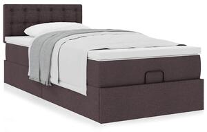 VidaXL Ottomán ágy matraccal sötétbarna 90x200 cm szövet