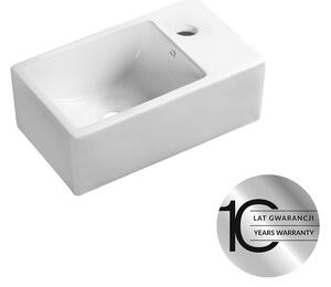 Laveo Kvadrato, kerámia mosdó 355x210x130 mm, fényes fehér, LAV-VUK_6135