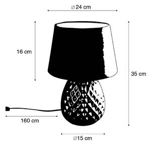 Klasszikus asztali lámpa barna 35 cm - Betty