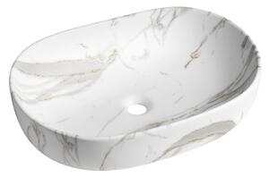 Sapho Sapho, CALEO kerámia mosdó pultra szerelhető 60x42cm, bianco carrara, CA590BC