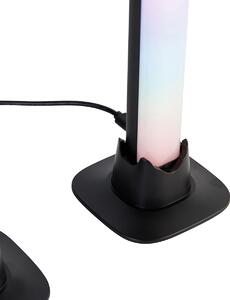 Fekete asztali lámpa LED-del távirányítóval és RGB-vel - Arnold