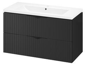 Cersanit Tirso, fali mosdószekrény 994x447x572 mm + kerámia mosdó, matt fekete, S801-588