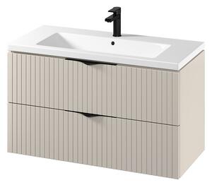 Cersanit Tirso, fali mosdószekrény 994x447x572 mm + kerámia mosdó, matt bézs, S801-548