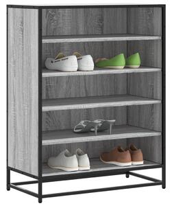 VidaXL szürke sonoma szerelt fa és fém cipőszekrény 75 x 38 x 97,5 cm