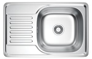 Erga HD, 1 rekeszes acél mosogató 660x420x160 mm, sima, szálcsiszolt szatén felület, ERG-MLS-HD6642