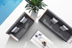 Kerti szett HIGOLD - Nutt Lounge White/Grey Wood base Sunbrella