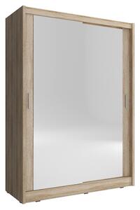MARVAN tolóajtós szekrény tükörrel 130 cm - sonoma tölgy