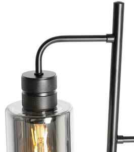 Modern állólámpa fekete füstüveggel 2 lámpás - Stavelot