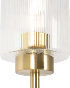 Art Deco állólámpa arany színű üveggel 2 fényű - Laura