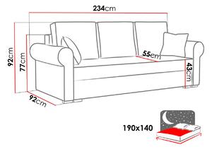 MECOCAL kinyitható kanapé tárolóhellyel - bézs