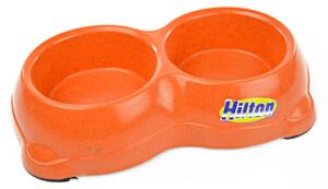 Hilton Double kutyatál, 2x270 ml, narancs