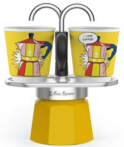 Bialetti Mini Express Lichtenstein kotyogós kávéfőző szett (1405/MR)