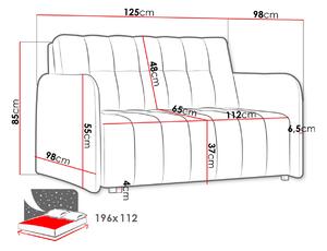 ASUKA 1 kinyitható kanapé mindennapi alváshoz - sötétszürke