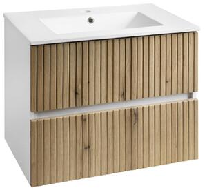 Aqualine Aqualine, PANEDA STRIP mosdószekrény 69,5x55x45,2cm, emporio tölgyfa, PN370