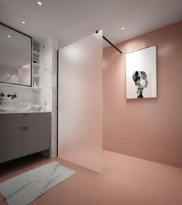 Erga Paris, Beépíthető zuhanyfal 50x200 cm, 8 mm-es matt üveg, fekete profil, ERG-V02-PARIS-050x200-FR-BK