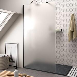 Erga Paris, Beépíthető zuhanyfal 50x200 cm, 8 mm-es matt üveg, fekete profil, ERG-V02-PARIS-050x200-FR-BK