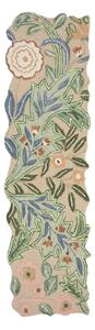 Zöld kézi szövésű gyapjú futószőnyeg 60x230 cm Bryony Shaped Floral – Flair Rugs