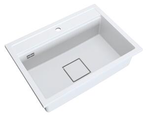 Gamma Quadro 7050, 1 rekeszes gránit mosogató 700x500x220 mm, fehér, GMA-ZLE000236