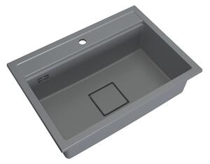 Gamma Quadro 7050, 1 rekeszes gránit mosogató 700x500x220 mm, szürke, GMA-ZLE000240