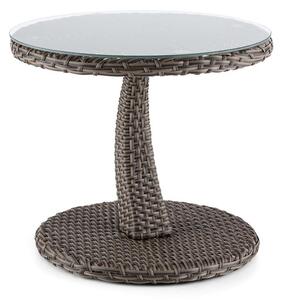 Blumfeldt Tabula, kétszínű, tópszínű, kisasztal, 50 cm, üveg, polirattan, alumínium