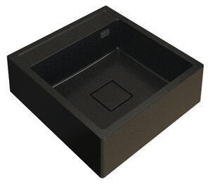 Gamma Farmerski, 1 rekeszes gránit mosogató 600x630x210 mm, fekete-arany, GMA-ZLE000211
