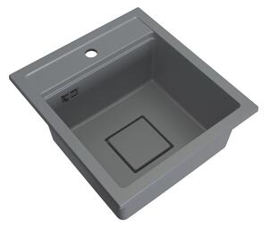 Gamma Quadro 4550, 1 rekeszes gránit mosogató 450x495x220 mm, szürke, GMA-ZLE000221