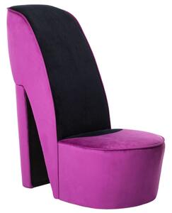 VidaXL lila magas sarkú cipő formájú bársonyszék