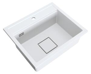 Gamma Quadro 5850, 1 rekeszes gránit mosogató 580x495x220 mm, fehér, GMA-ZLE000234