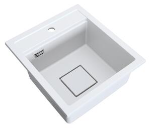 Gamma Quadro 4550, 1 rekeszes gránit mosogató 450x495x220 mm, fehér, GMA-ZLE000220