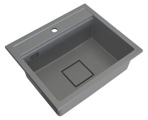 Gamma Quadro 5850, 1 rekeszes gránit mosogató 580x495x220 mm, szürke, GMA-ZLE000233