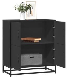 VidaXL Tálalószekrény Fekete 68x35x76 cm Engineered Wood