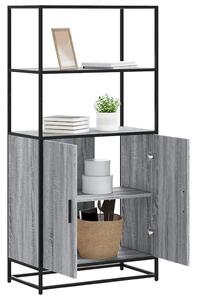 VidaXL Highboard szürke sonoma 68x35x139 cm gépelt fa és fém