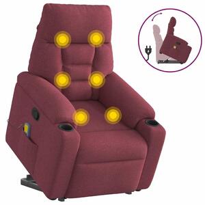 VidaXL bordó szövet dönthető masszázs- és állófotel