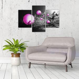 Absztrakt kép - lila gömb (90x60cm)