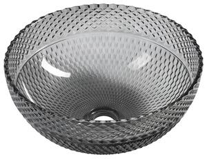 Sapho Sapho, BEAUTY gravírozott üveg pultra szerelhető mosdó Ø 39,5 cm, fekete, TY310
