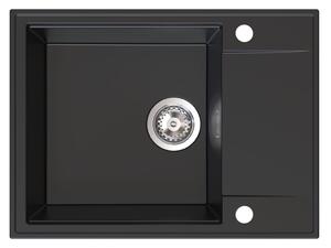 SINK Quality Quality Sink55 mosogató, gránit konyhai mosogató 620x460x215 mm, fekete, SKQ-SINK.C.1KKO
