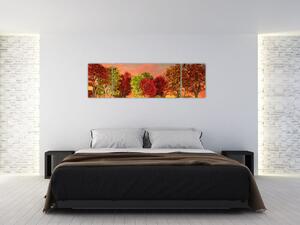 Természet kép - színes fák (170x50cm)