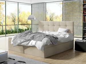 Franciaágy Boxspring Kennedy (180x200) (öko-bőr Soft 017 (fehér))