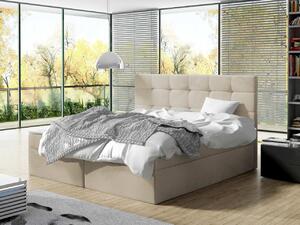 Franciaágy Boxspring Kennedy (180x200) (öko-bőr Soft 011 + fekete)