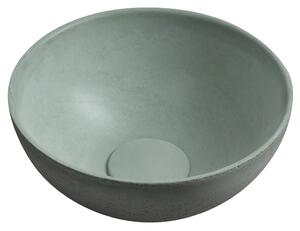 Sapho Sapho, MINOR beton pultra szerelhető mosdó, 26 cm átmérőjű, matt zöld, MR26023