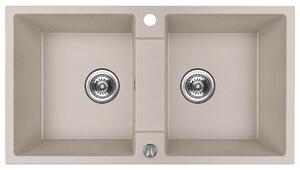 Kuchinox Rab, 2 rekeszes gránit mosogató 800x440x186 mm, bézs, LAV-SBF_420Y