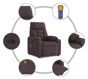 VidaXL sötétbarna szövet dönthető masszázsfotel