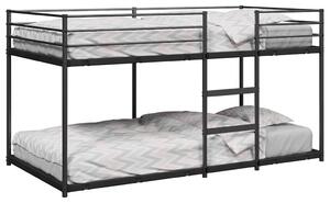 VidaXL fekete acél emeletes ágy matrac nélkül 90 x 190 cm