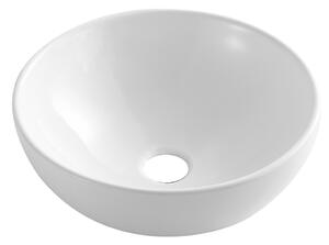 Invena Dokos, kerámia pultra szerelhető mosdó 395x395x135 mm, fényes fehér, INV-CE-19-011-C