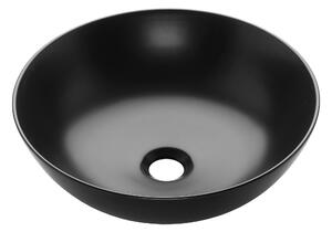 Invena Dokos, pultra szerelhető mosdó 395x395x135 mm, matt fekete, INV-CE-19-005-C