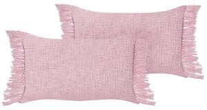 2 db díszpárna TANSY Pamut 40 x 60 cm Rózsaszín Egyszínű