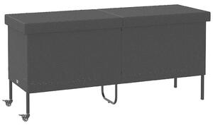 VidaXL fekete polyrattan kerti tárolóláda kerekekkel 160x55x75 cm