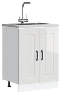 VidaXL Mosogató aljzat szekrény Kalmar magasfényű fehér 60x46x81,5 cm