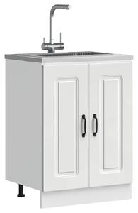VidaXL Mosogató aljzat szekrény Kalmar fehér 60x46x81,5 cm műanyag fa